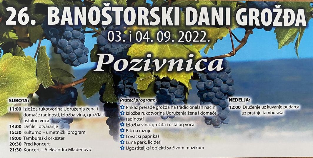 „Banoštorski dani grožđa“