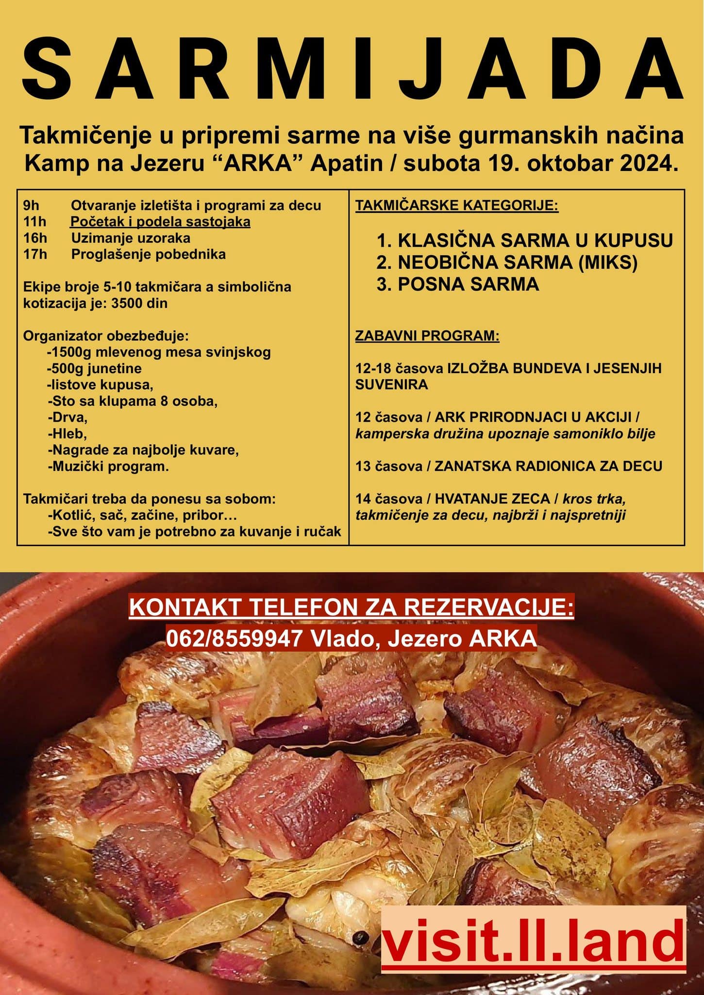 Takmičenje u pripremi sarme na jezeru „Arka“