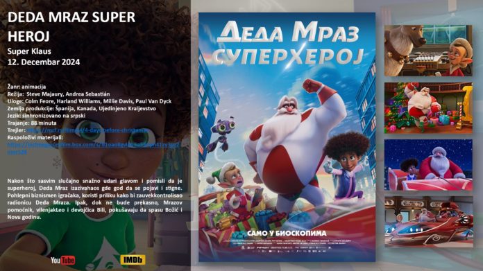 Besplatna projekcija dečijeg filma „Deda Mraz: Superheroj“ u petak u Sivcu