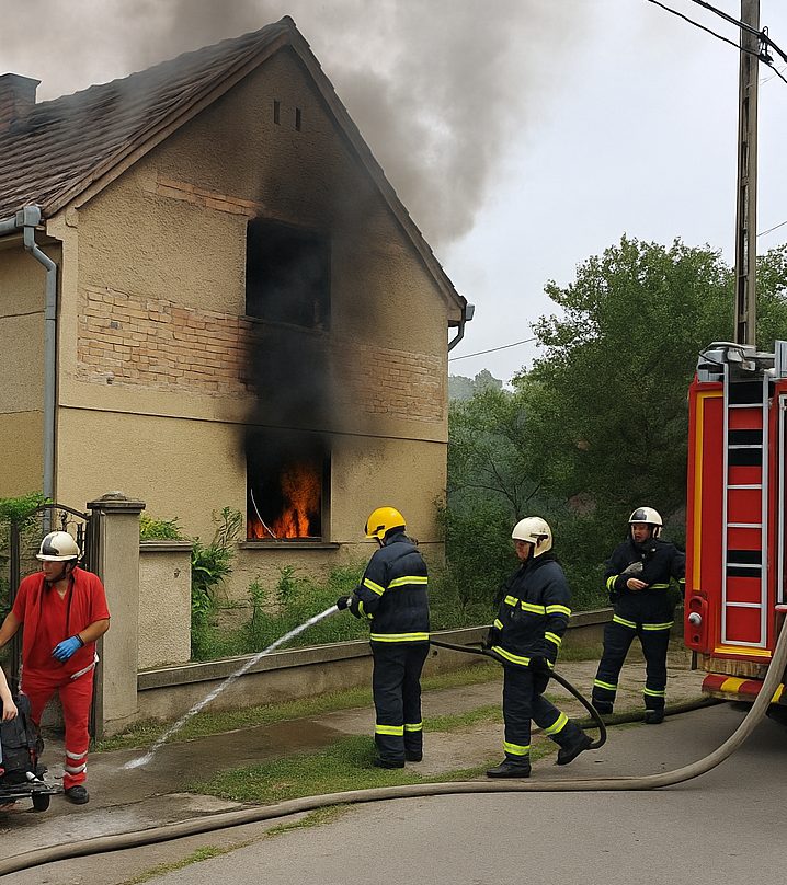 Porodična kuća u Kikindi nakon eksplozije i požara