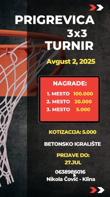 prigrevica 3x3 izvor Vojvodina uzivo prtscreen