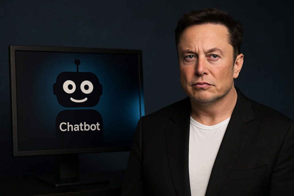 Elon Musk pored futurističkog interfejsa AI čatbota, sa tehnološkom pozadinom